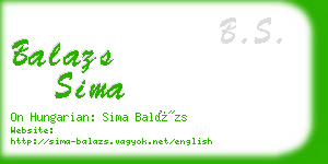 balazs sima business card